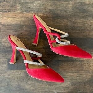 Marc Fisher Red Strappy Heels